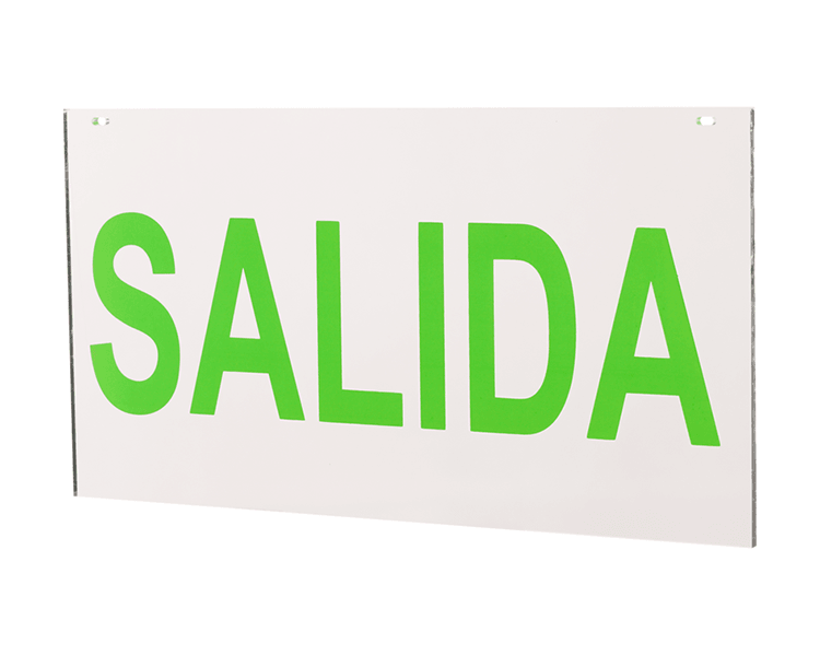 Avslutningskylt akrylpanel Salida