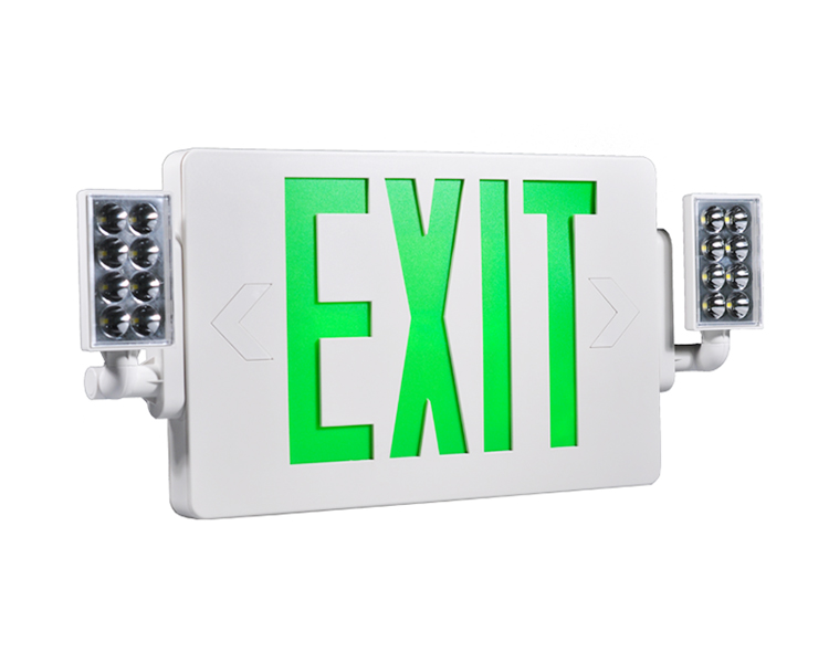 JLECD2GW-Green Emergency Fire Exit Lights med LED-huvuden
