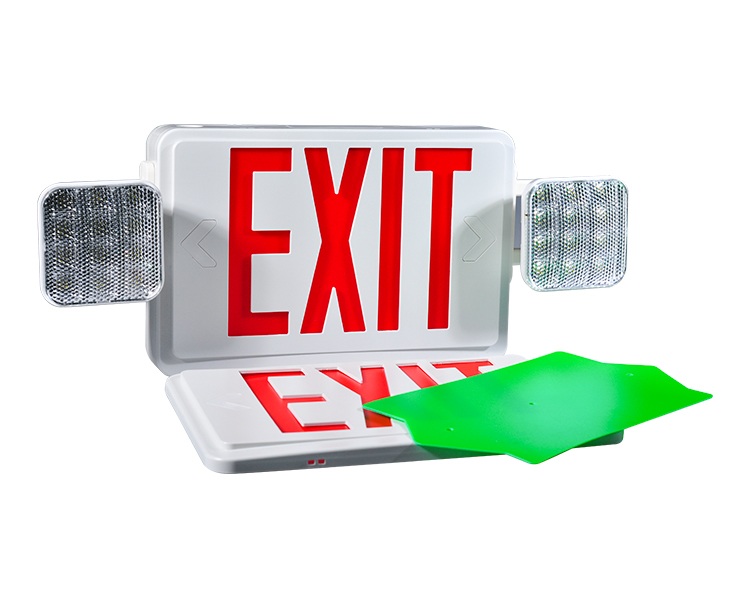 JLEC2BCW-BI-färg LED Combo Emergency Exit Sign med LED-huvuden