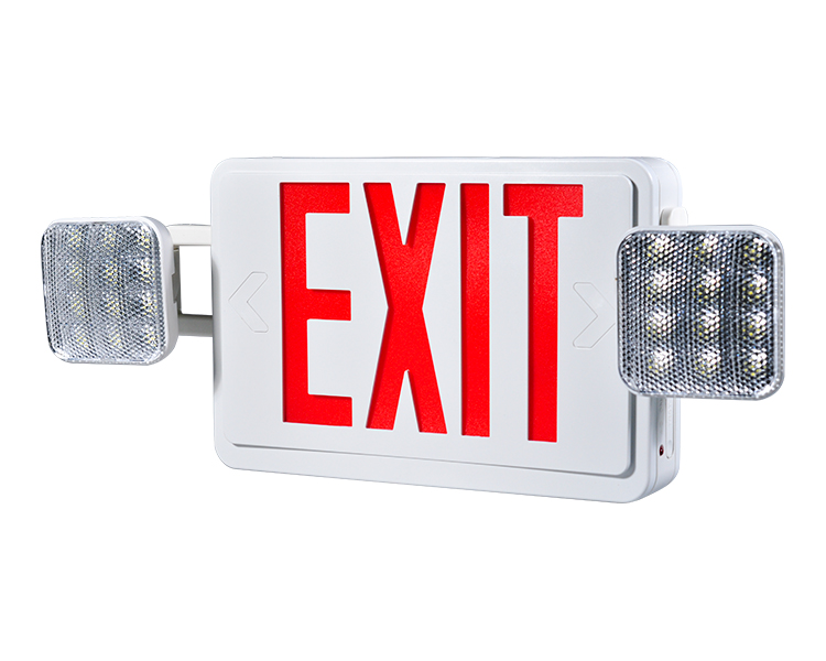 JLEC2BCW-BI-färg LED Combo Emergency Exit Sign med LED-huvuden
