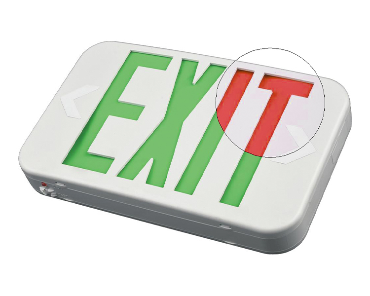 EZXTEU2BCWEM (EZCXTEU2BCWEM) -BI-färg Compact Size LED-utgångsskylt