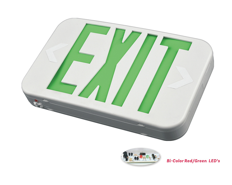 EZXTEU2BCWEM (EZCXTEU2BCWEM) -BI-färg Compact Size LED-utgångsskylt