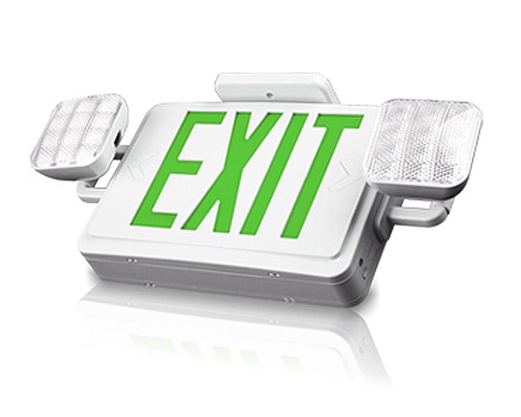 JLEC2BCW-BI-färg LED Combo Emergency Exit Sign med LED-huvuden