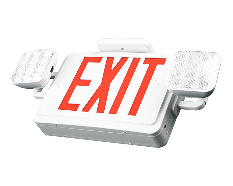 JLEC2RW-exit Emergency Light Combo med röda bokstäver