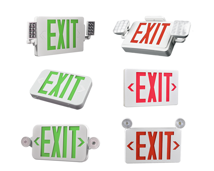 JLECB2RW-NEW Slim Red Letters Emergency Exit Sign med LED-huvuden