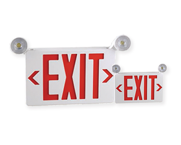 JLECB2RW-NEW Slim Red Letters Emergency Exit Sign med LED-huvuden