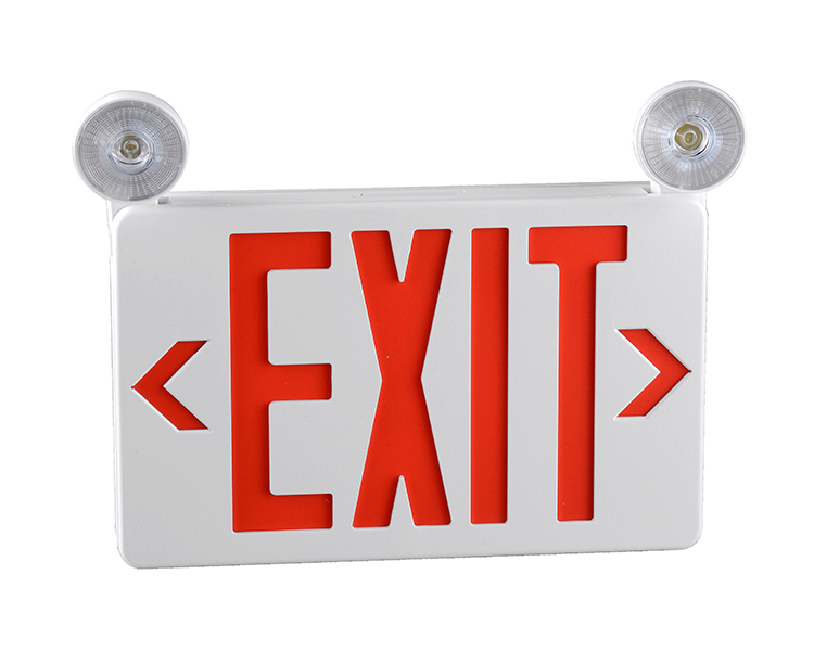 JLECB2RW-NEW Slim Red Letters Emergency Exit Sign med LED-huvuden