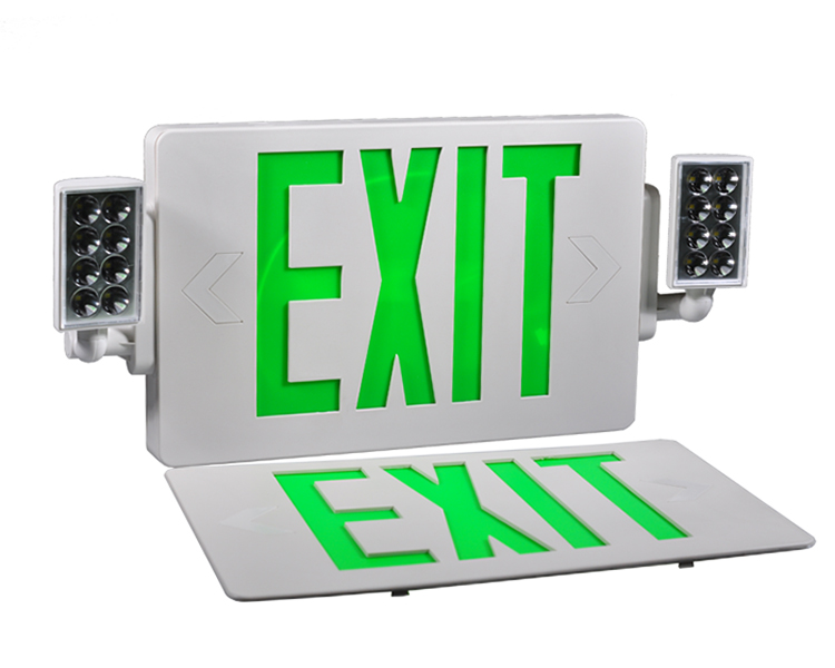 JLECD2GW-Green Emergency Fire Exit Lights med LED-huvuden