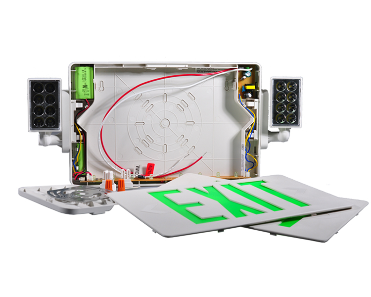 JLECD2GW-Green Emergency Fire Exit Lights med LED-huvuden
