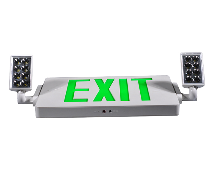 JLECD2GW-Green Emergency Fire Exit Lights med LED-huvuden