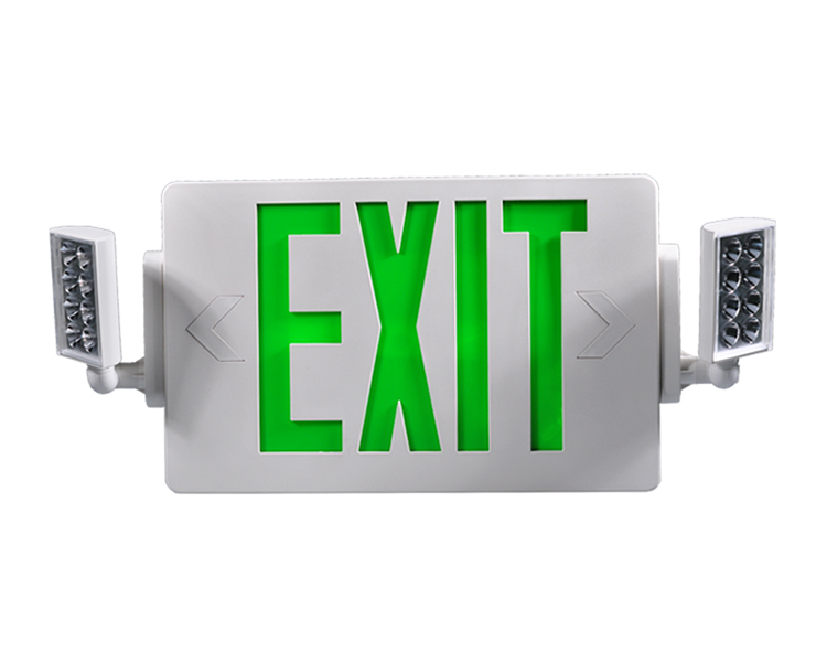 JLECD2GW-Green Emergency Fire Exit Lights med LED-huvuden