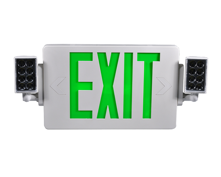 JLECD2GW-Green Emergency Fire Exit Lights med LED-huvuden