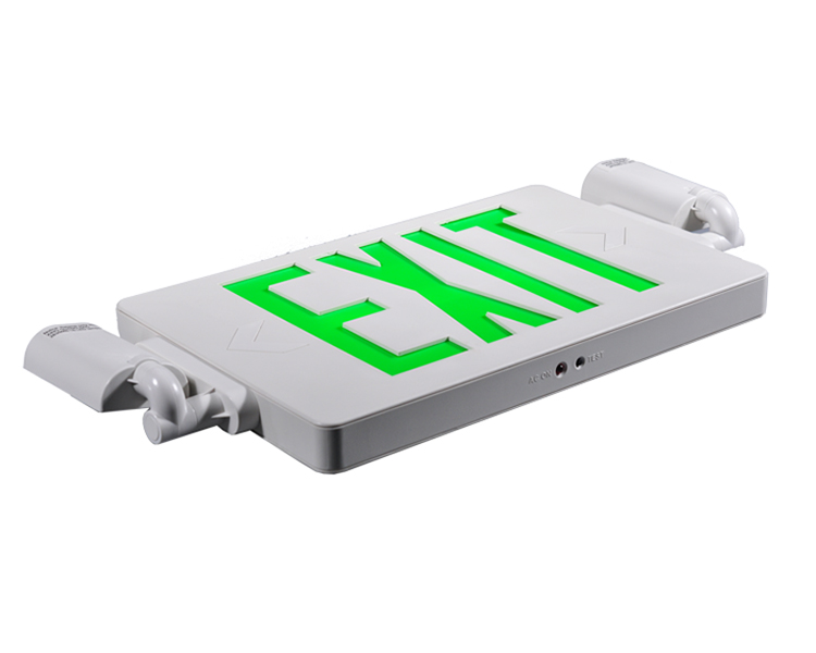 JLECD2GW-Green Emergency Fire Exit Lights med LED-huvuden