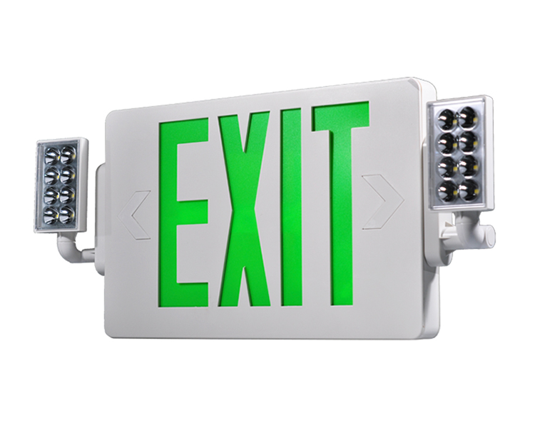 JLECD2GW-Green Emergency Fire Exit Lights med LED-huvuden