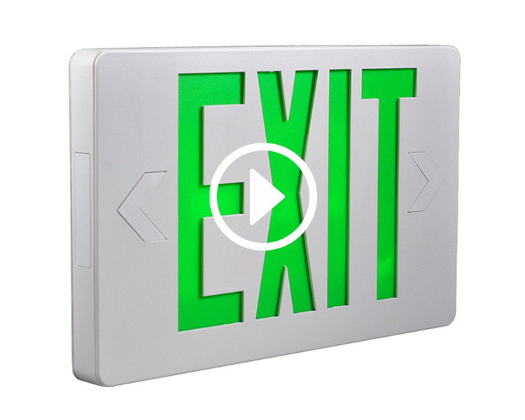 JLEED2GWEM-ULTRA Bright Green Emergency Exit Sign