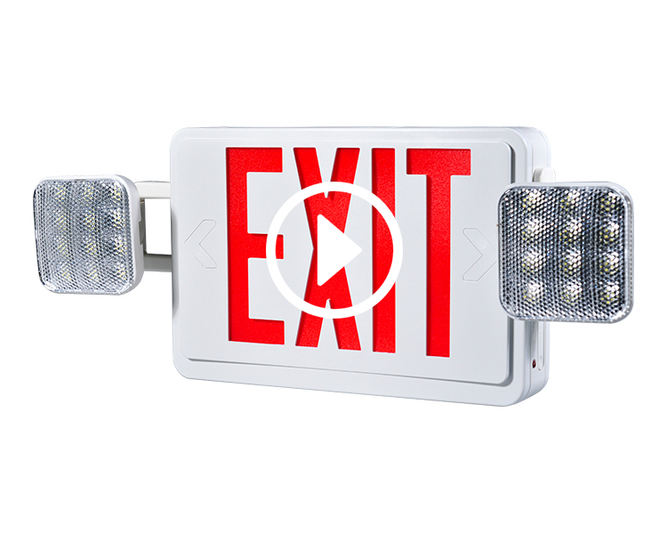 JLEC2BCW-BI-färg LED Combo Emergency Exit Sign med LED-huvuden