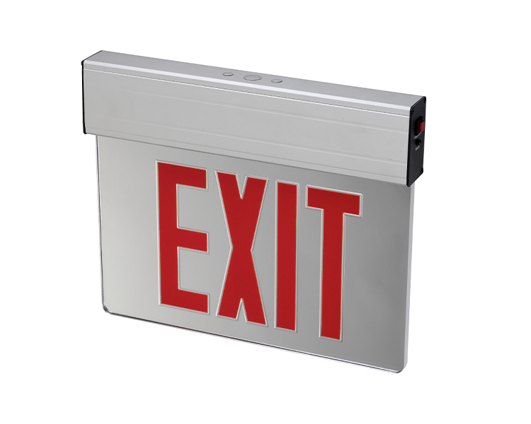 Jelex1rm-aluminum Housing Red 12 lysdioder EXIT LIGHT MED Silverfoderpapper